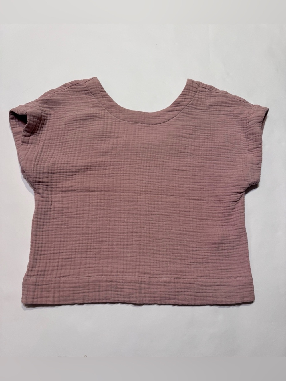 Madewell Top Blouse Cotton Gauze Women's Medium Pale Pink Square Back Cap Sleeve